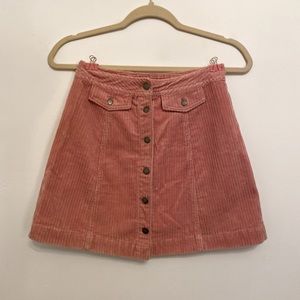 HM Pink Corduroy Mini Skirt